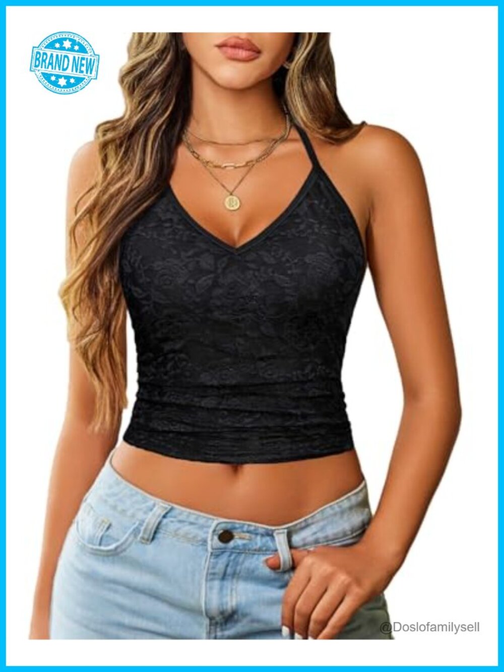 Lace Halter Crop Top Sexy Camisole Y2k Slim Fit Going Out